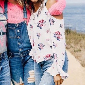 Floral Cold Shoulder Top